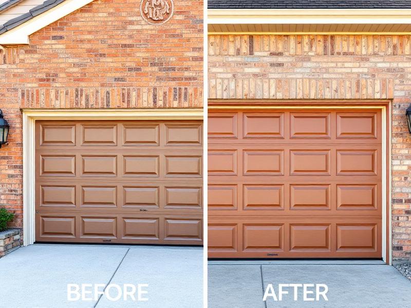 Before and after garage door installation